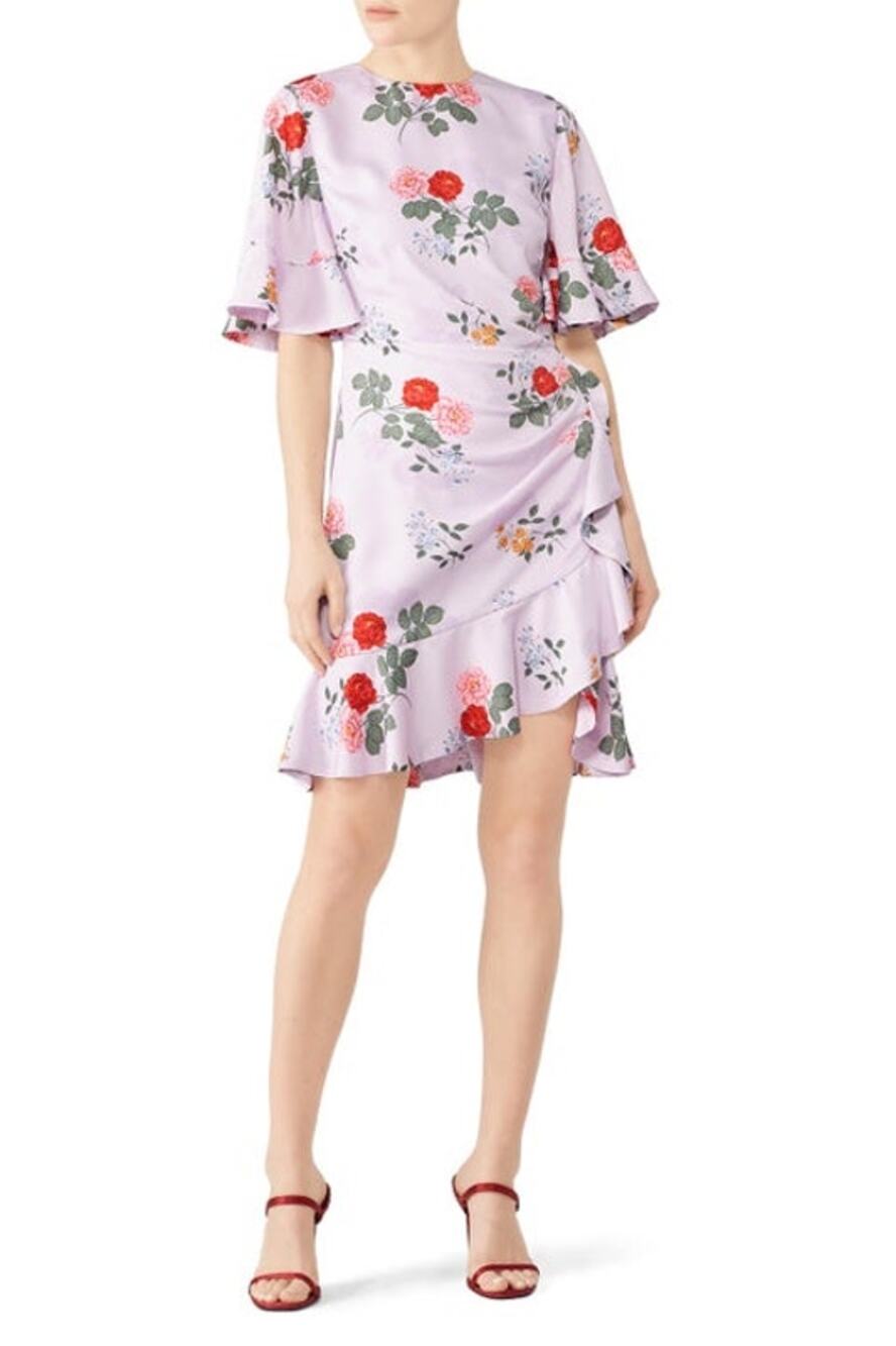 Keepsake Lilac Floral The Label Pretty One Mini Dress Women's Size Medium